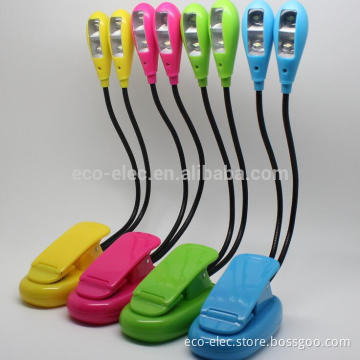 2 Dual Flexible Arms 4 LED Clip-on Light Lamp Reading Lamp For Piano Laptop Book Reading Table Lamp
